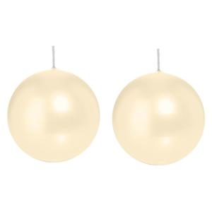 Trend Candles Bolkaars glad - 2x - creme wit - 8 cm - 25 branduren - ronde kaarsen