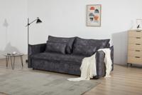 Design slaapbank APARTMENT 215 cm grijs fluwelen 3-zitsbank incl. bedbox kussen - 47133