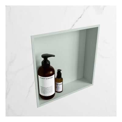 Wandnis Solid Surface Easy | In- en opbouw | 30x30x8 cm | 1 vak | Greey/Talc