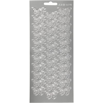 Creativ Company Stickers, vlinders, vel 10x23 cm, zilver, 1 vel