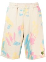 BARROW short tie-dye à patch logo - Tons neutres