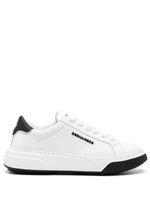 DSQUARED2 embossed-logo leaf-print sneakers - Blanc