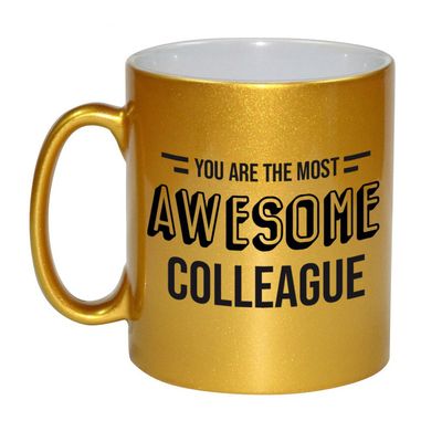 1x stuks collega cadeau mok / beker goud the most awesome colleague 1x stuks collega cadeau mok / beker goud the most awesome colleague