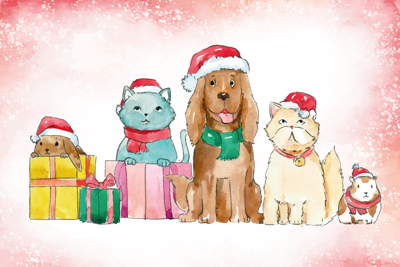 Kerstmis dieren vinyl tapijt