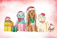 Kerstmis dieren vinyl tapijt