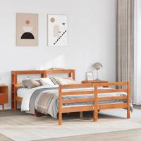 Bedframe zonder matras massief grenenhout wasbruin 150x200 cm