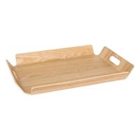 5Five Design dienblad van wilgen hout - 45 x 35 cm - lichtbruin - Karakter - voor glazen en kopjes