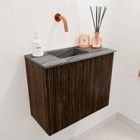 Toiletmeubel Mondiaz Joya Dlux | 50 cm | Meubelkleur Walnut | Faye wastafel Sombra Wasbak Links | Zonder kraangat(en)