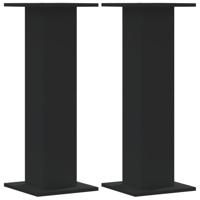 Plantenstandaards 2 st 30x30x80 cm bewerkt hout zwart