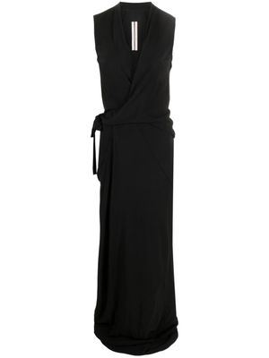 Rick Owens robe longue sans manches à col v - Noir