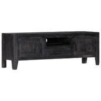 Tv-meubel 118x30x40 cm massief mangohout zwart - thumbnail