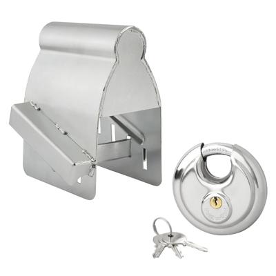 Proplus Aanhanger dissel slot - met een discusslot van 90 mm - verzinkt staal - zilver
