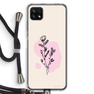 Roses are red: Samsung Galaxy A22 5G Transparant Hoesje met koord