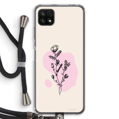 Roses are red: Samsung Galaxy A22 5G Transparant Hoesje met koord