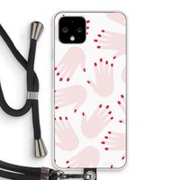 Hands pink: Pixel 4 Transparant Hoesje met koord