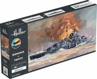 Heller 55078 STARTER KIT Bismarck + Tirpitz TWINSET Bouwpakket Schaal 1:400 Heller 55078 STARTER KIT Bismarck + Tirpitz TWINSET Bouwpakket Schaal 1:400
