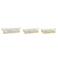 Set van trays DKD Home Decor Roze Metaal Aluminium 8 cm 40 x 21 x 8 cm (3 Stuks)