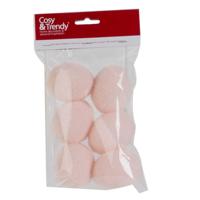 Cosy & Trendy Paaseieren - 6x stuks - roze - 6 cm - kunststof - paasversiering - paasdecoratie