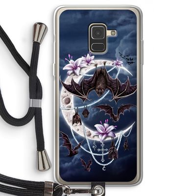 Vleermuizen Maan: Samsung Galaxy A8 (2018) Transparant Hoesje met koord