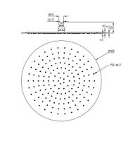 Ufo Luxe Hoofddouche Rond 400Mm Ultra Plat Chroom