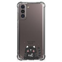 Samsung Galaxy S21 Stevig Bumper Hoesje Cat Good Day - thumbnail