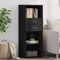 Hoge kast 45x42,5x124 cm bewerkt hout zwart