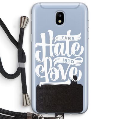 Turn hate into love: Samsung Galaxy J5 (2017) Transparant Hoesje met koord