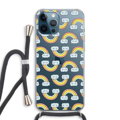 Regenboog: iPhone 12 Pro Max Transparant Hoesje met koord