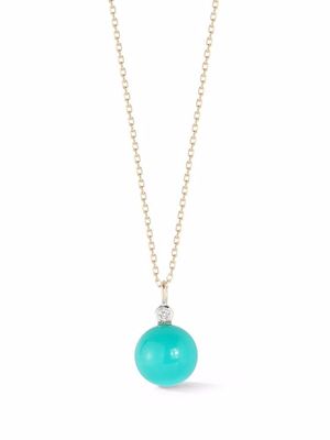 Mateo collier Dot en or 14ct orné de turquoise et de diamants - Argent