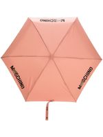 Moschino parapluie à logo imprimé - Rose - thumbnail