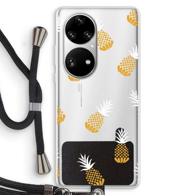 Ananasjes: Huawei P50 Pro Transparant Hoesje met koord