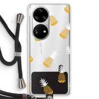 Ananasjes: Huawei P50 Pro Transparant Hoesje met koord