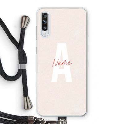 Strawberry Milkshake: Samsung Galaxy A70 Transparant Hoesje met koord