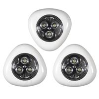 LED Druklampjes set van 3x - wit - touch - zelfklevend LED Druklampjes set van 3x - wit - touch - zelfklevend