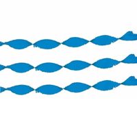 Lichtblauwe crepepapier slingers 6 meter geboorte feestversiering - thumbnail