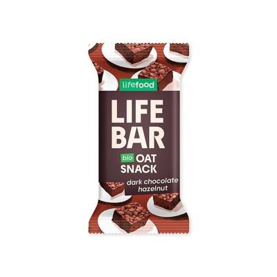 Lifebar oatsnack pure chocolade hazelnoot bio
