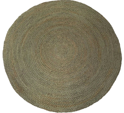 Rond vloerkleed gevlochten jute Olijfgroen in 3 maten
