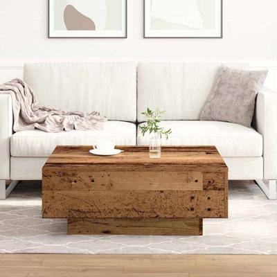 Salontafel Oud hout 80 x 80 x 31 cm Bewerkt hout