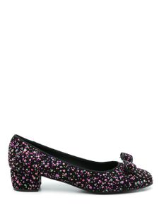 Ferragamo escarpins Vara à sequins brodés - Noir