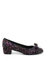 Ferragamo escarpins Vara à sequins brodés - Noir