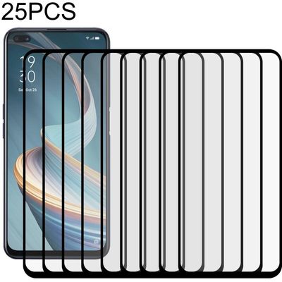 Voor OPPO Reno4 Z 5G 25 PCS Full Glue Full Screen Tempered Glass Film
