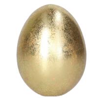 Decoratie Ei - Goud kleurig - 1x - keramiek - 6 x 8 cm - Paasdecoratie - paaseieren - Gouden eieren