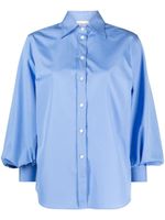 P.A.R.O.S.H. puff-sleeves cotton shirt - Bleu - thumbnail