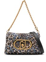 LIU JO logo-plaque~animal-print shoulder bag - Noir