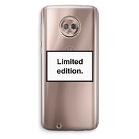 Limited edition: Motorola Moto G6 Transparant Hoesje