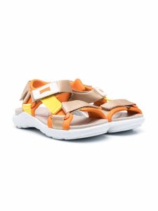 Camper Kids sandales Wous en cuir à attache scratch - Orange