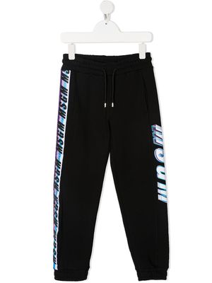 MSGM Kids pantalon de jogging à logo imprimé - Noir