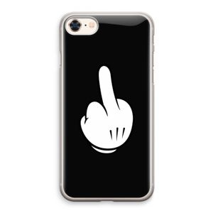 Middle finger black: iPhone 8 Transparant Hoesje