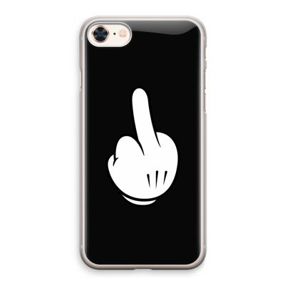 Middle finger black: iPhone 8 Transparant Hoesje