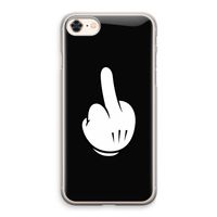 Middle finger black: iPhone 8 Transparant Hoesje